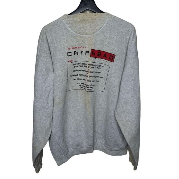 Vintage Computers Chip Head Sweatshirt Made In USA XL - Picture 2 of 3